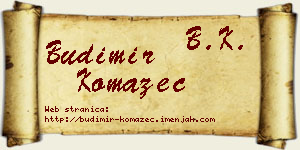 Budimir Komazec vizit kartica